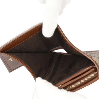 Pre-owned Gucci Beige Brown Gg Supreme Canvas Wallet (bi-fold) () In Multi