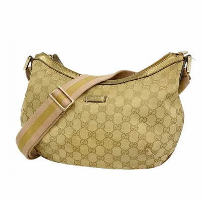 Pre-owned Gucci Beige Canvas Shoulder Bag () In Sand