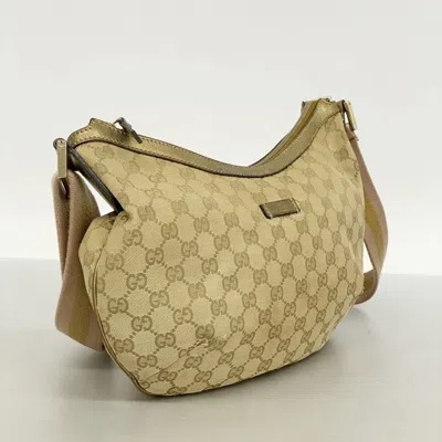Pre-owned Gucci Beige Canvas Shoulder Bag () In Sand