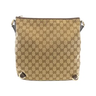 Pre-owned Gucci Beige Gg Canvas Shoulder Bag () In Sand
