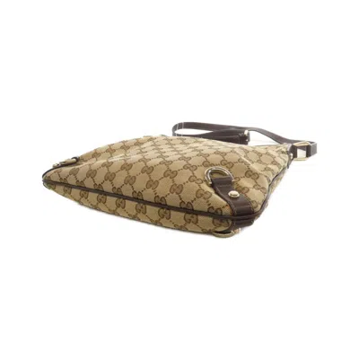 Pre-owned Gucci Beige Gg Canvas Shoulder Bag () In Sand