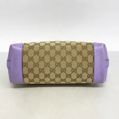 Pre-owned Gucci Beige Purple Canvas Tote Bag () In Multi