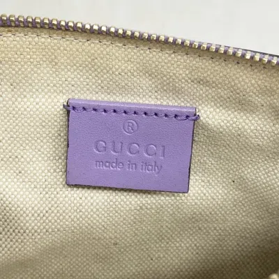 Pre-owned Gucci Beige Purple Canvas Tote Bag () In Multi