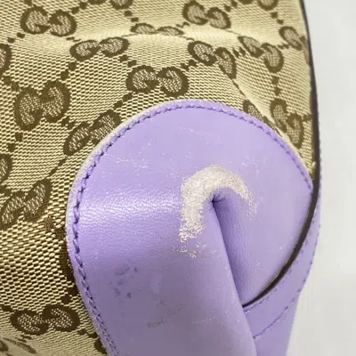 Pre-owned Gucci Beige Purple Canvas Tote Bag () In Multi