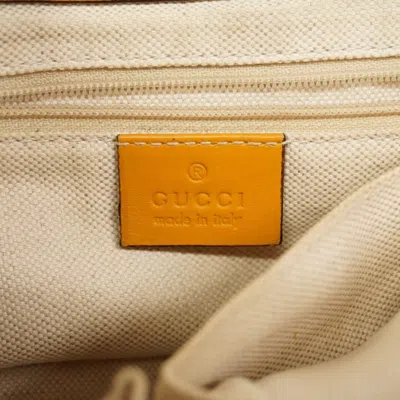 Pre-owned Gucci Beige Yellow Canvas Shoulder Bag () In Multi