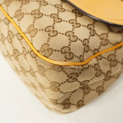 Pre-owned Gucci Beige Yellow Canvas Shoulder Bag () In Multi