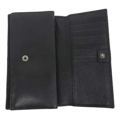 Pre-owned Gucci Black Gg Canvas Long Wallet (bi-fold) ()