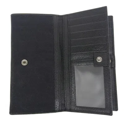Pre-owned Gucci Black Gg Canvas Long Wallet (bi-fold) ()