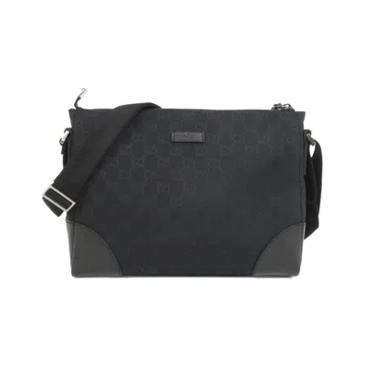 Pre-owned Gucci Black Gg Canvas Shoulder Bag ()
