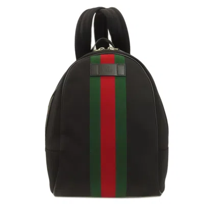 Pre-owned Gucci Black Nylon Canvas Backpack ()