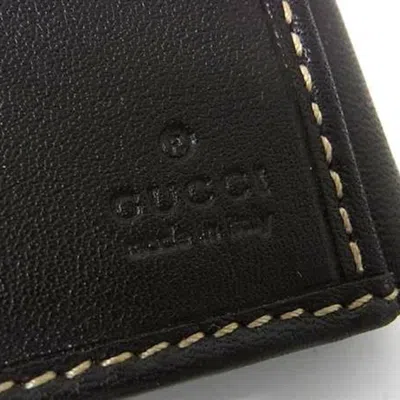 Pre-owned Gucci Brown Canvas Leather Long Wallet (bi-fold) ()