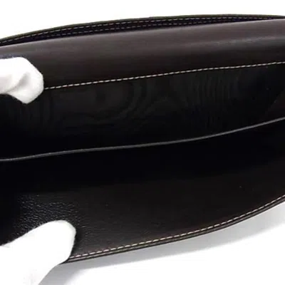 Pre-owned Gucci Brown Canvas Leather Long Wallet (bi-fold) ()