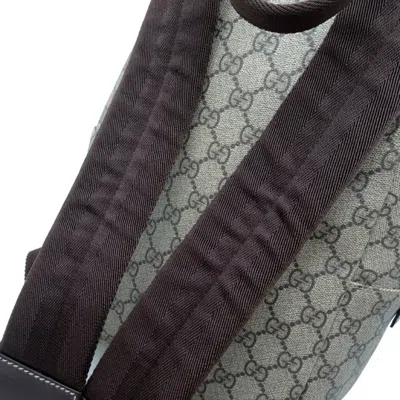 Pre-owned Gucci Brown Gg Supreme Leather Backpack ()