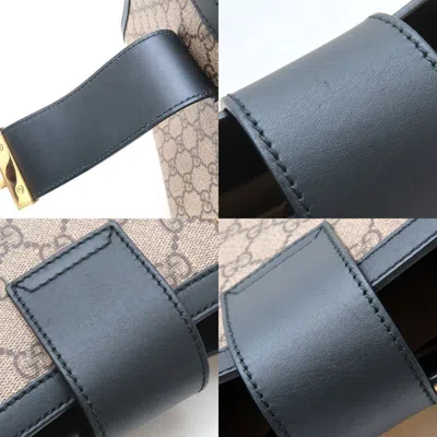 Pre-owned Gucci Brown Gg Supreme Leather Shoulder Bag Tote Bag ()