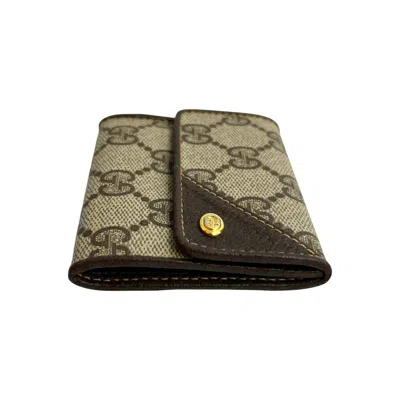 Pre-owned Gucci Brown Leather Pvc Coin Purse/coin Case ()