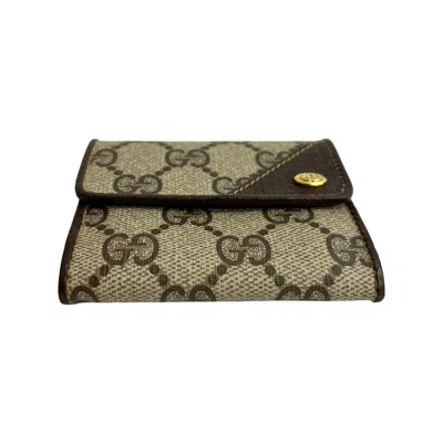 Pre-owned Gucci Brown Leather Pvc Coin Purse/coin Case ()