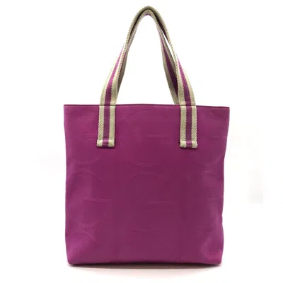 Pre-owned Gucci Pink Canvas Handbag Tote Bag ()