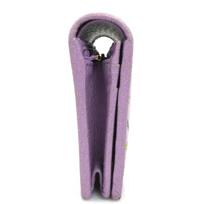 Pre-owned Gucci Purple Canvas Leather Wallet (bi-fold) ()