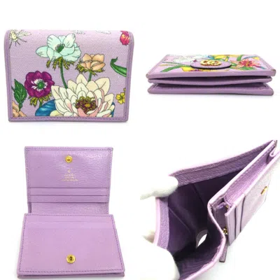 Pre-owned Gucci Purple Canvas Leather Wallet (bi-fold) ()