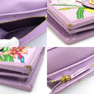 Pre-owned Gucci Purple Canvas Leather Wallet (bi-fold) ()