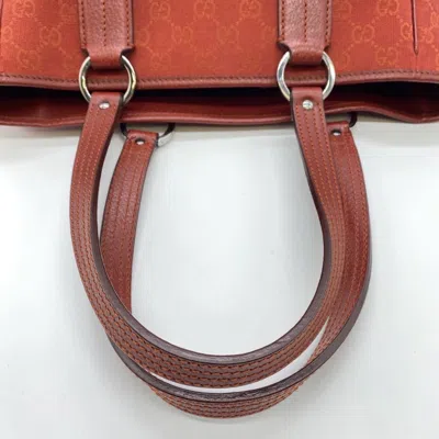 Pre-owned Gucci Red Color Gg Canvas Handbag Tote Bag ()