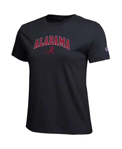 Champion Women's Black Alabama Crimson Tide Arched Over Logo T-shirt In Black