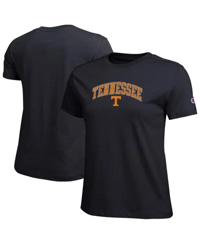 Champion Women's Black Tennessee Volunteers Arched Over Logo T-shirt In Black