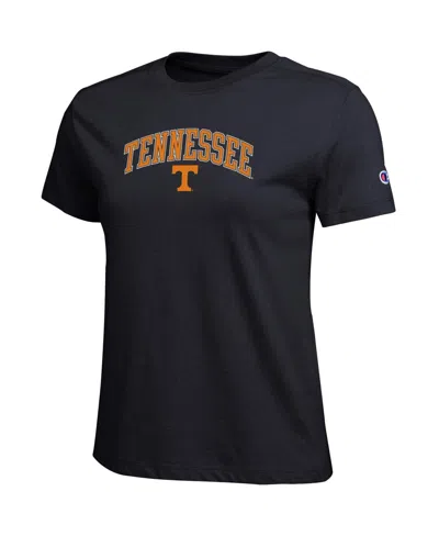 Champion Women's Black Tennessee Volunteers Arched Over Logo T-shirt In Black