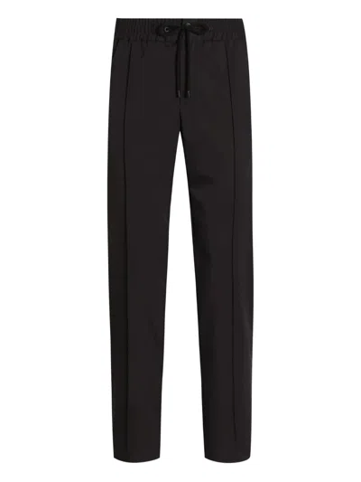 Dolce & Gabbana Straight Leg Trousers Crease Detailing Pockets In Black