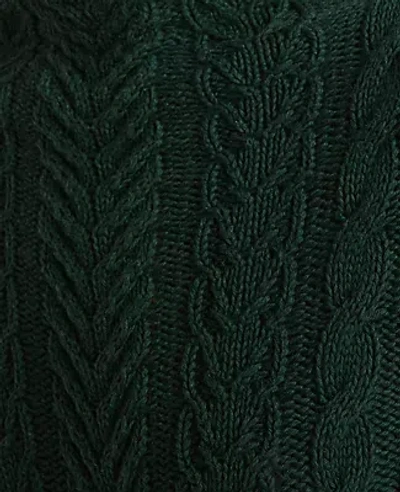Ann Taylor Haven Well Within Organic Cotton Cable Mock Neck Sweater In Green