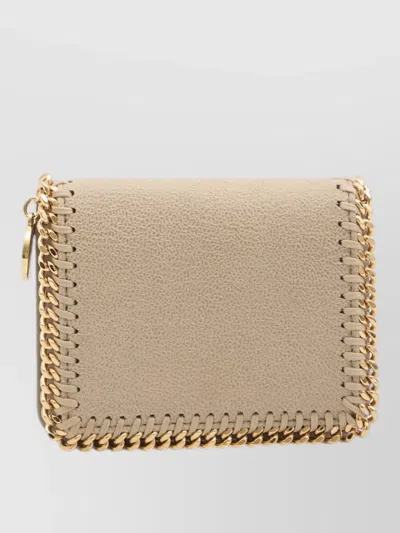 Stella Mccartney Falabella Chain Trim Bifold Wallet In Brown