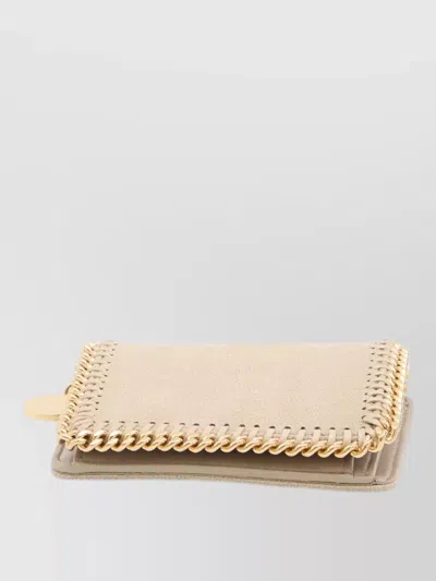 Stella Mccartney Falabella Chain Trim Bifold Wallet In Brown