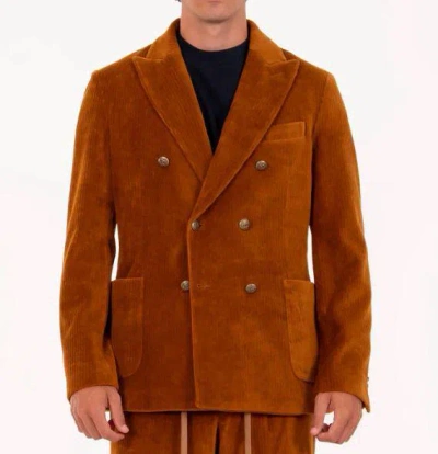 Circolo 1901 Double-breasted Corduroy Jacket In Brown