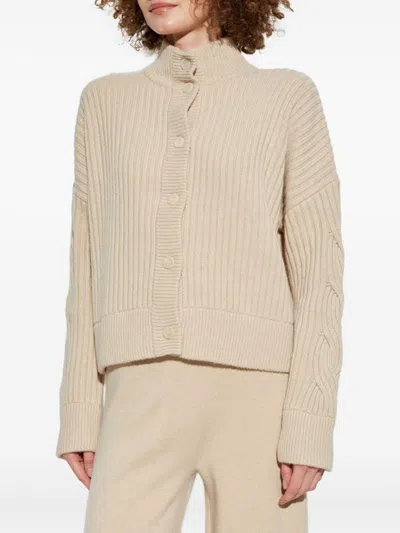 Max Mara Long-sleeved Sweater Jacket In White