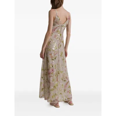 Alberta Ferretti Printed Sequins Long Dress Clothing In Black