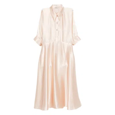 Alberta Ferretti Satin Midi Dress In Pink