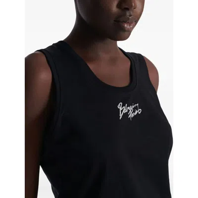 Balmain Logo Cotton Tank Top In Black