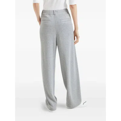 Brunello Cucinelli Linen-wool Tailored Trousers In Gray