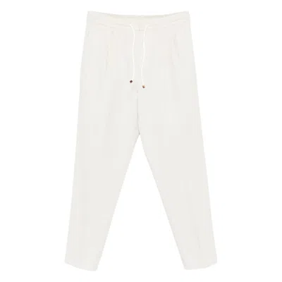 Brunello Cucinelli Drawstring Casual Pants In White