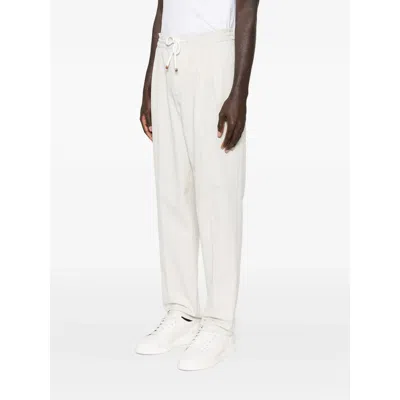 Brunello Cucinelli Drawstring Casual Pants In White