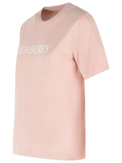 Burberry Pink Cotton T-shirt In Pink