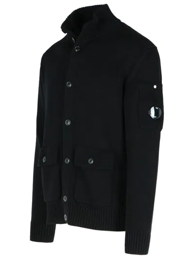 C.p. Company 'lens' Black Cotton Jacket Men In Black