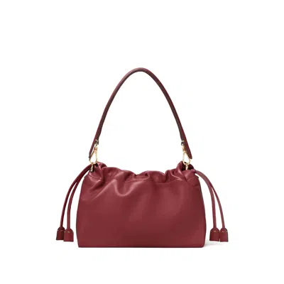 Fendi Women Mamma Baguette Medium Leather Crossbody Bag In Burgundy