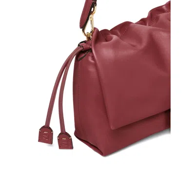 Fendi Women Mamma Baguette Medium Leather Crossbody Bag In Burgundy