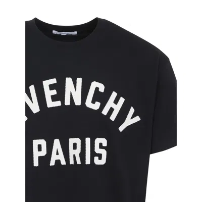 Givenchy Men Black Crewneck T-shirt With Maxi Logo Lettering On The Front In Cotton Man