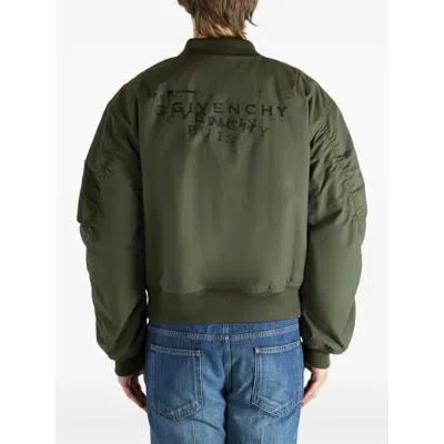 Givenchy Zip Pocket Cotton Jacket In Green