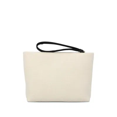 Givenchy Canvas Rectangular Clutch Bag With Wrist Strap In Neutral