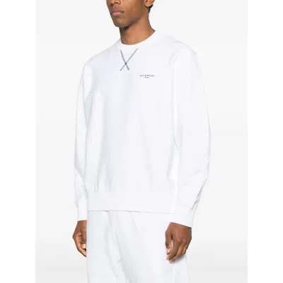 Givenchy White Couture Seam Sweatshirt With Embroidered Logo In White