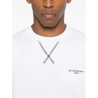 Givenchy White Couture Seam Sweatshirt With Embroidered Logo In White