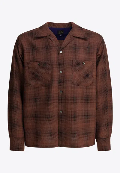 Needles Wool Shirt With Chest Pockets And Long Sleeves In Brown